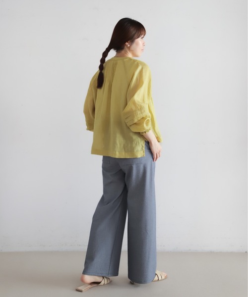 NOMBRE IMPAIR(ノンブルアンペール)の「TRシアサッカー ワイドフレアパンツ(その他パンツ・レディース・ブラック/ネイビー・SMALL/MEDIUM)」の12枚目の写真