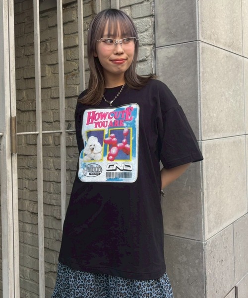 Candy Stripper(キャンディストリッパー)の「HOW CUTE YOU ARE BIG Tシャツ(Tシャツ/カットソー・レディース・ブラック/ライトブルー/オフホワイト・FREE)」の9枚目の写真