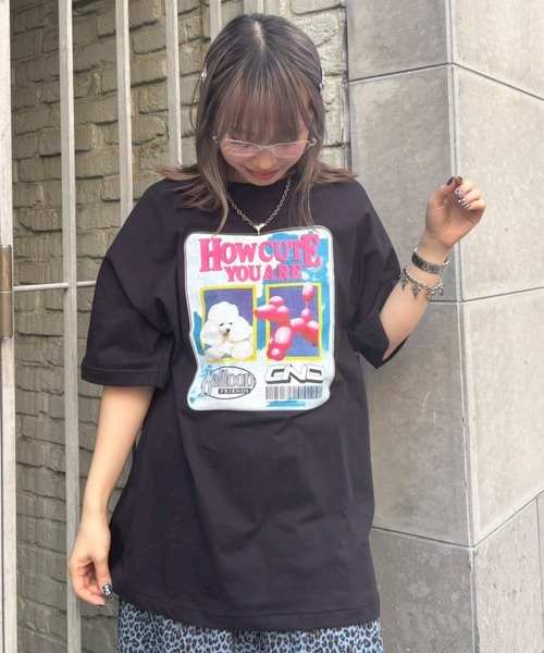Candy Stripper(キャンディストリッパー)の「HOW CUTE YOU ARE BIG Tシャツ(Tシャツ/カットソー・レディース・ブラック/ライトブルー/オフホワイト・FREE)」の10枚目の写真