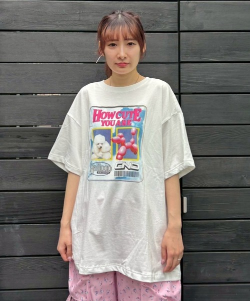 Candy Stripper(キャンディストリッパー)の「HOW CUTE YOU ARE BIG Tシャツ(Tシャツ/カットソー・レディース・ブラック/ライトブルー/オフホワイト・FREE)」の13枚目の写真