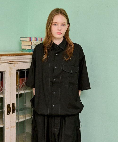 セール】CURVE STITCH SNAP WORK SHIRT /カーブステッチスナップワーク