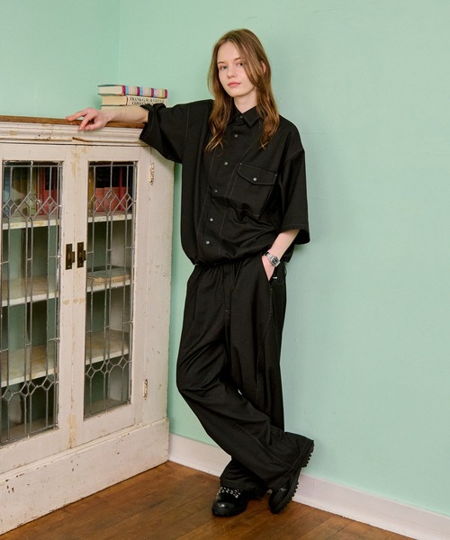 WETTEMPT（ウィテンプト）の「CURVE STITCH SNAP WORK SHIRT /カーブステッチスナップワークシャツ（シャツ/ブラウス・メンズ・ブラック/ダークグレー/ネイビー・SMALL/MEDIUM/LARGE）」の12枚目の写真