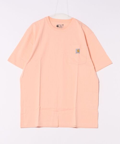 Carhartt（カーハート）の「【carhartt】カーハート Workwear 1/2-Sleeve T-Shirts ビッグシルエット ポケット半袖 ロゴ Tシャツ トップス K87（Tシャツ/カットソー・メンズ・チャコールグレー/ヘザーグレー/ブラック/ダークオリーブ/ベージュ/ホワイト/グリーン系その他2/ネイビー/オリーブ/ブルー/シャーベット/セージグリーン/ライム/ダークブルー・L/M/S/XL）」の14枚目の写真