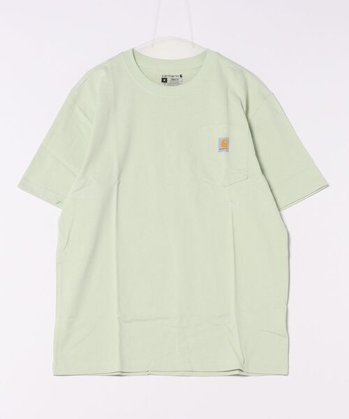 Carhartt（カーハート）の「【carhartt】カーハート Workwear 1/2-Sleeve T-Shirts ビッグシルエット ポケット半袖 ロゴ Tシャツ トップス K87（Tシャツ/カットソー・メンズ・チャコールグレー/ヘザーグレー/ブラック/ダークオリーブ/ベージュ/ホワイト/グリーン系その他2/ネイビー/オリーブ/ブルー/シャーベット/セージグリーン/ライム/ダークブルー・L/M/S/XL）」の9枚目の写真