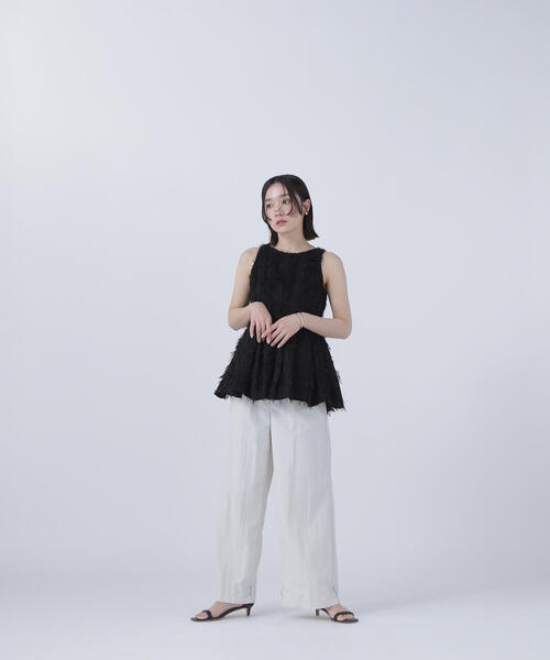 NATURALBEAUTYBASIC BLANCツイードアメスリペプラムトップス ツイードアメスリペプラムトップス｜ナチュラルビューティー