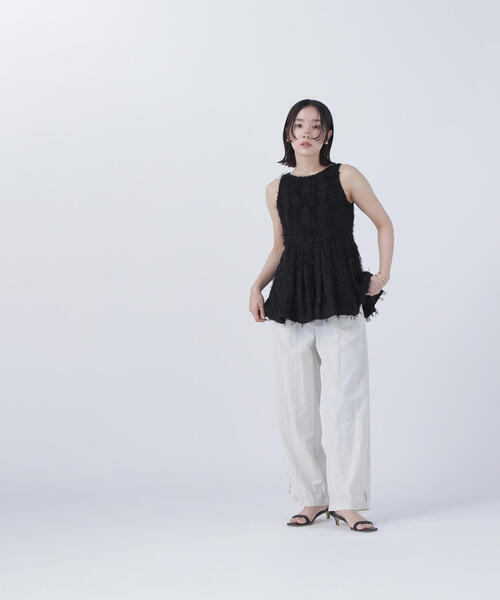 NATURALBEAUTYBASIC BLANCツイードアメスリペプラムトップス セール】◇【BLANC】ツイードアメスリペプラムトップス（シャツ