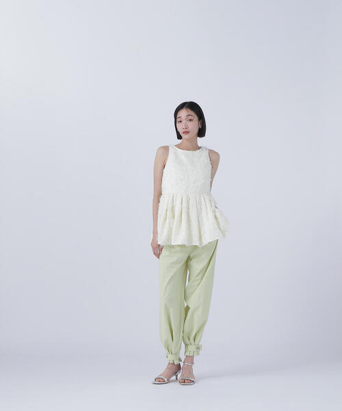 NATURALBEAUTYBASIC BLANCツイードアメスリペプラムトップス セール】◇【BLANC】ツイードアメスリペプラムトップス（シャツ