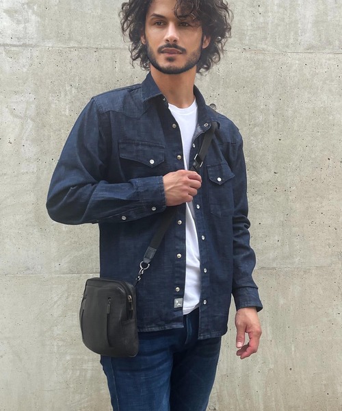 London Denim(ロンドンデニム)の「Organic Cotton Western Shirt(シャツ/ブラウス・メンズ・ダークインディゴブルー/ライトインディゴブルー・SMALL/MEDIUM/LARGE/X-LARGE/X-SMALL/S/M/L/XL/XS/XXL)」の1枚目の写真