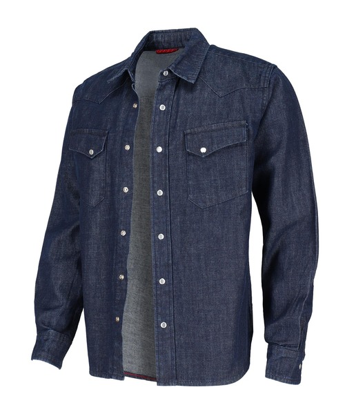London Denim(ロンドンデニム)の「Organic Cotton Western Shirt(シャツ/ブラウス・メンズ・ダークインディゴブルー/ライトインディゴブルー・SMALL/MEDIUM/LARGE/X-LARGE/X-SMALL/S/M/L/XL/XS/XXL)」の6枚目の写真