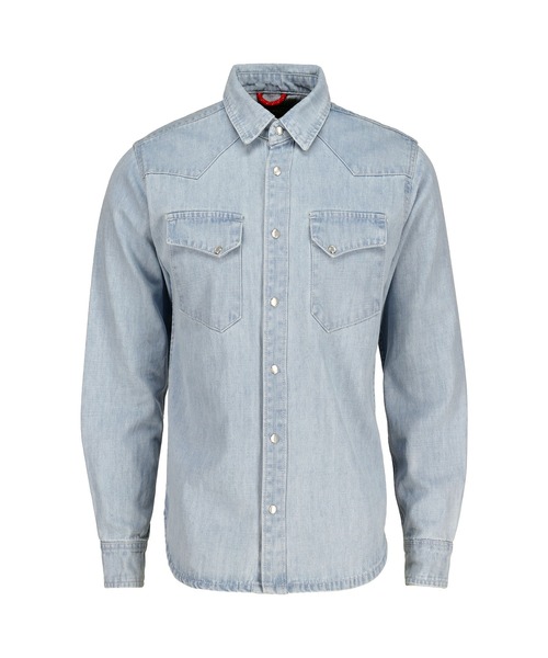 London Denim(ロンドンデニム)の「Organic Cotton Western Shirt(シャツ/ブラウス・メンズ・ダークインディゴブルー/ライトインディゴブルー・SMALL/MEDIUM/LARGE/X-LARGE/X-SMALL/S/M/L/XL/XS/XXL)」の8枚目の写真