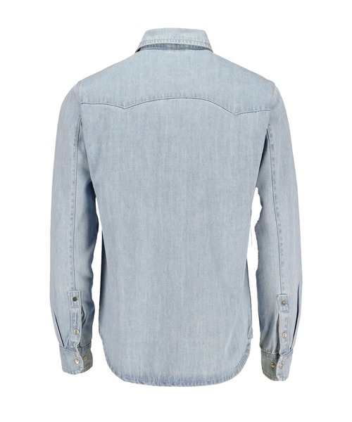 London Denim(ロンドンデニム)の「Organic Cotton Western Shirt(シャツ/ブラウス・メンズ・ダークインディゴブルー/ライトインディゴブルー・SMALL/MEDIUM/LARGE/X-LARGE/X-SMALL/S/M/L/XL/XS/XXL)」の9枚目の写真