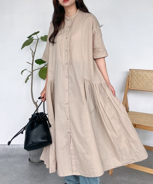 再お値下げ　新品タグ付き　アズノウアズギャザーひざ丈ワンピースチュニックインド製 再お値下げ新品タグ付きアズノウアズギャザーひざ丈ワンピース