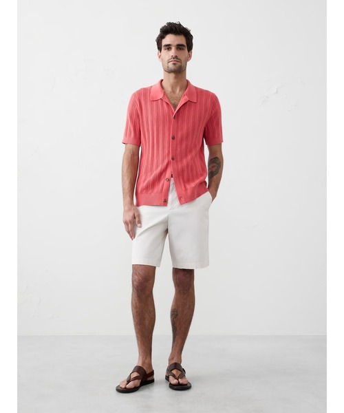 BANANA REPUBLIC FACTORY STORE(バナナリパブリック ファクトリーストア)の「BANANA REPUBLIC FACTORY STORE テクスチャードセーターポロシャツ(ニット/セーター・メンズ・レッド/オフホワイト/ピンク・L/S/XL/M)」の5枚目の写真
