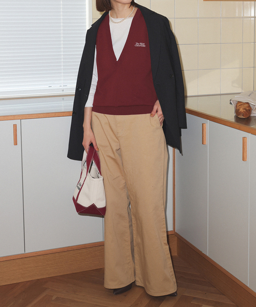 SLOBE IENA（スローブイエナ）の「《追加3》The Skirt Chronicles SLOBE別注 キャンバスミニトートバッグ（トートバッグ・レディース・ネイビー/ベージュ系その他/ボルドー・FREE）」の13枚目の写真