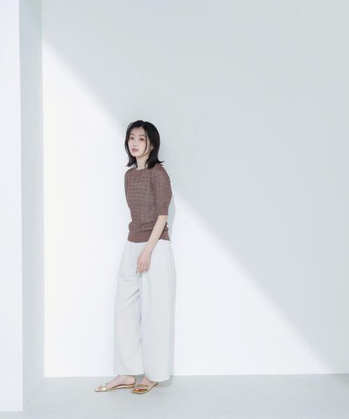 NATURAL BEAUTY BASIC(ナチュラルビューティーベーシック)の「◇透かしケーブルニット(ニット/セーター・レディース・ブラウン/オフホワイト/レッド・FREE)」の21枚目の写真