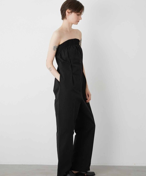 LA PEAU DE GEM（ラポドゥジェム）の「【LA PEAU DE GEM】bare top rompers/ベアトップロンパース（サロペット/オーバーオール・レディース・ベージュ/ブラック・1/2）」の7枚目の写真