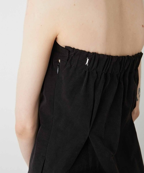 LA PEAU DE GEM（ラポドゥジェム）の「【LA PEAU DE GEM】bare top rompers/ベアトップロンパース（サロペット/オーバーオール・レディース・ベージュ/ブラック・1/2）」の21枚目の写真