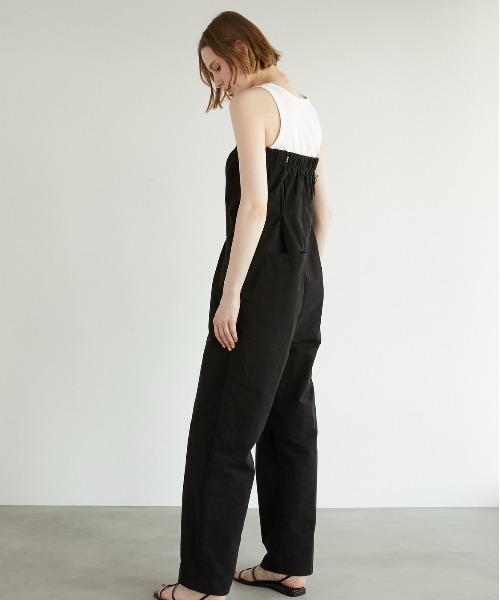 LA PEAU DE GEM ナイロンベルト付オーバーオール　新品未使用タグなし セール】【LA PEAU DE GEM】bare top rompers/ベアトップ