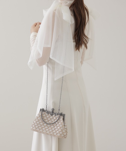 Lace Ladies(レースレディース)の「エレガント ビーズ 2WAY がま口 バッグ(クラッチバッグ・レディース・シルバー/ベージュ/ブラック・FREE)」の20枚目の写真