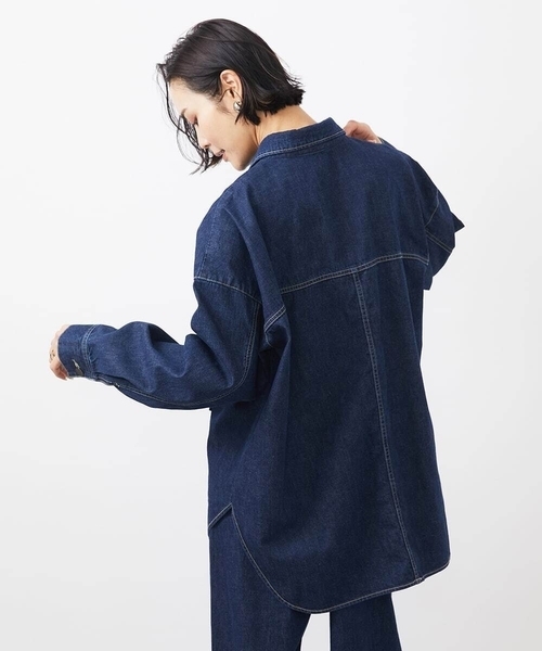 MICHEL KLEIN（ミッシェル・クラン）の「[セットアップ対応]デニムカバーオールジャケット（デニムジャケット・レディース・ネイビー・38）」の4枚目の写真