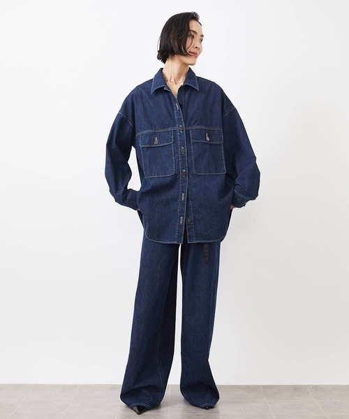 MICHEL KLEIN（ミッシェル・クラン）の「[セットアップ対応]デニムカバーオールジャケット（デニムジャケット・レディース・ネイビー・38）」の8枚目の写真