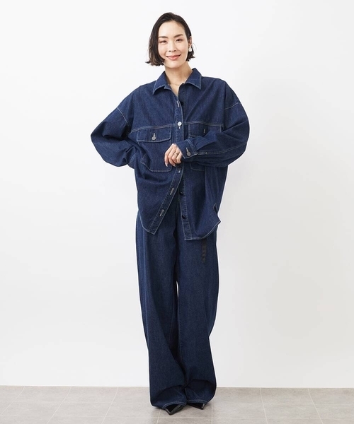 MICHEL KLEIN（ミッシェル・クラン）の「[セットアップ対応]デニムカバーオールジャケット（デニムジャケット・レディース・ネイビー・38）」の14枚目の写真