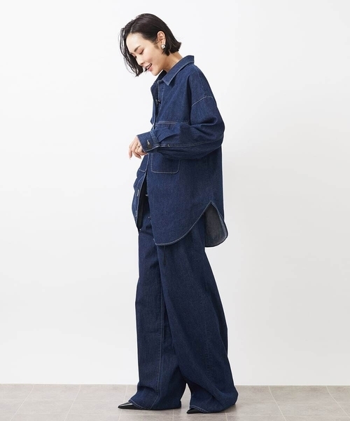 MICHEL KLEIN（ミッシェル・クラン）の「[セットアップ対応]デニムカバーオールジャケット（デニムジャケット・レディース・ネイビー・38）」の10枚目の写真