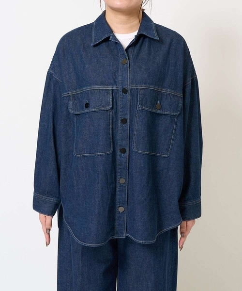 MICHEL KLEIN（ミッシェル・クラン）の「[セットアップ対応]デニムカバーオールジャケット（デニムジャケット・レディース・ネイビー・38）」の5枚目の写真