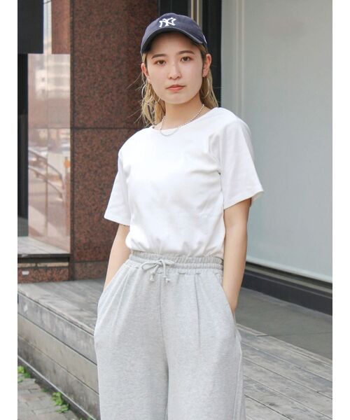 セール】パット付きバックオープンTee（Tシャツ/カットソー