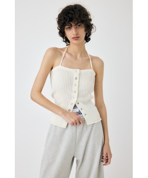 FRONT BUTTON KNIT キャミソール セール】FRONT BUTTON KNIT キャミソール（キャミソール