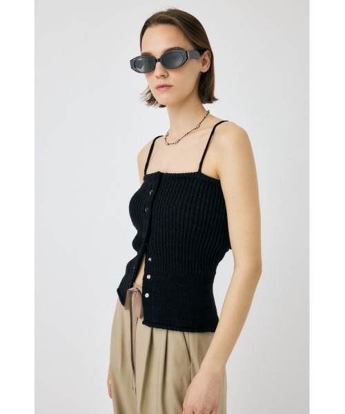 MOUSSY（マウジー）の「FRONT BUTTON KNIT キャミソール（キャミソール・レディース・ネイビー/ホワイト/ブラック・FREE）」の4枚目の写真