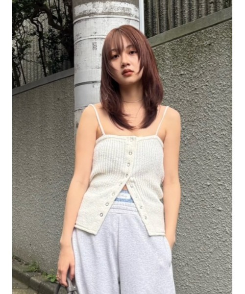 moussy Front button ニットキャミ MOUSSY | FRONT BUTTON ニットキャミ (キャミソール ) |SHEL