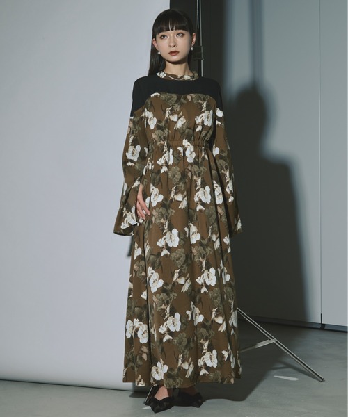 セール】Assorted sheer docking フラワーワンピース