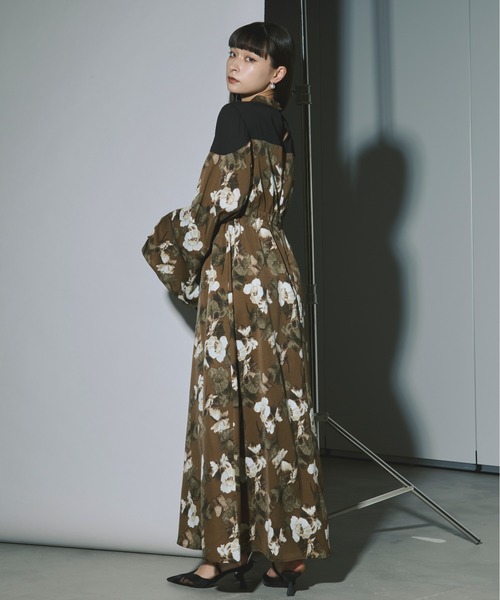 セール】Assorted sheer docking フラワーワンピース