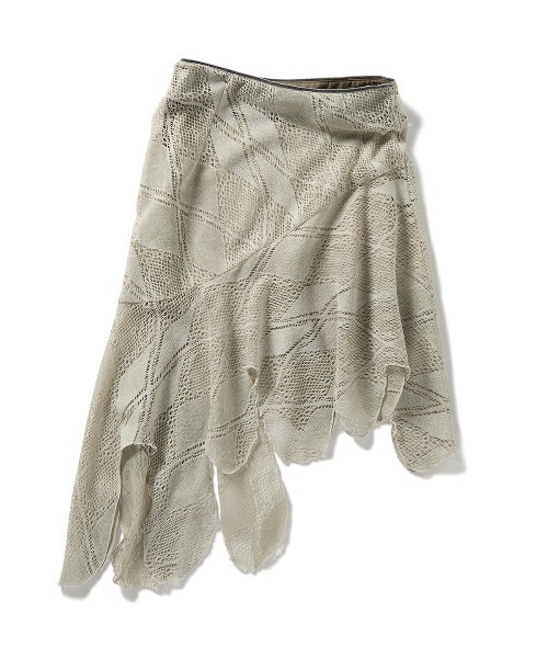 Knit Lace Jagged-hem Skirt（スカート）｜PERVERZE（パーバーズ）の