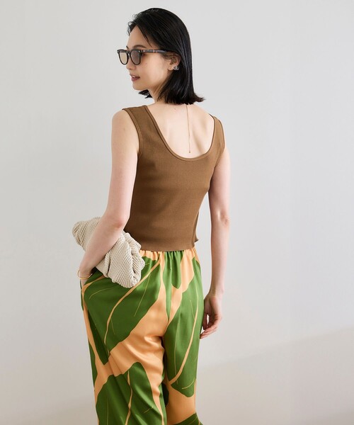 ROPE'（ロペ）の「テレコスリーブレスニットプルオーバー/洗える（ニット/セーター・レディース・ブラウン/ホワイト/ブラック・FREE）」の9枚目の写真