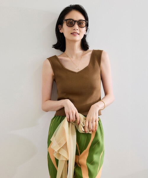 ROPE'（ロペ）の「テレコスリーブレスニットプルオーバー/洗える（ニット/セーター・レディース・ブラウン/ホワイト/ブラック・FREE）」の20枚目の写真