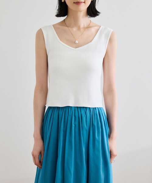 ROPE'（ロペ）の「テレコスリーブレスニットプルオーバー/洗える（ニット/セーター・レディース・ブラウン/ホワイト/ブラック・FREE）」の18枚目の写真