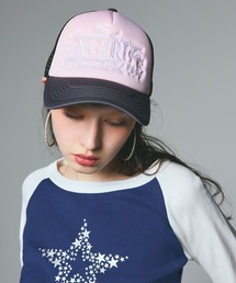 X-girl(GbNXK[)LETTERING LOGO EMBROIDERED TRUCKER CAP(Lbv)