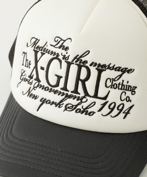 LETTERING LOGO EMBROIDERED TRUCKER CAP（キャップ）｜X-girl