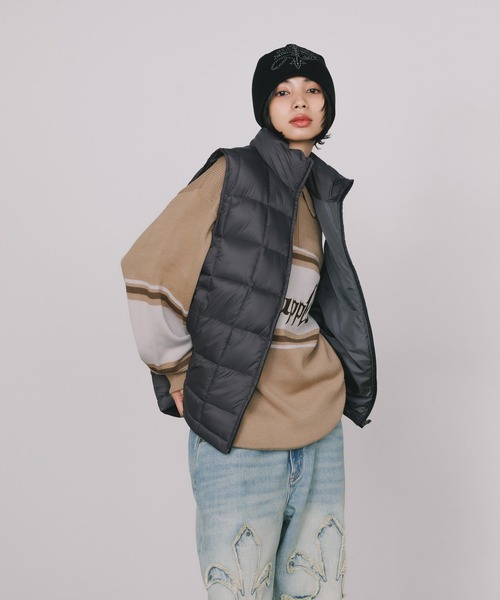 SPLR(エス・ピー・エル・アール)の「SPLR/エスピーエルアール Squere Stitch Down Vest 中綿ベスト(ベスト・メンズ・チャコール・L/XL)」の5枚目の写真