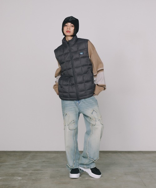 SPLR(エス・ピー・エル・アール)の「SPLR/エスピーエルアール Squere Stitch Down Vest 中綿ベスト(ベスト・メンズ・チャコール・L/XL)」の6枚目の写真