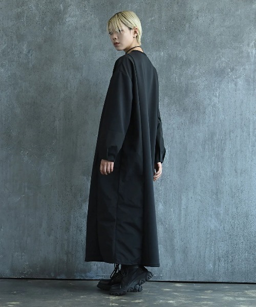 funda mine（ファンダマイン）の「[日本製]ダンボールコンビワンピース（ワンピース・レディース・ブラック/カーキ・02/01）」の7枚目の写真