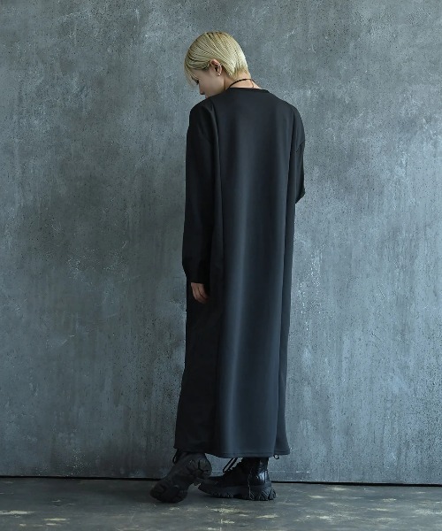 funda mine（ファンダマイン）の「[日本製]ダンボールコンビワンピース（ワンピース・レディース・ブラック/カーキ・02/01）」の8枚目の写真