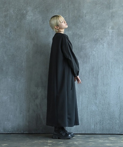 funda mine（ファンダマイン）の「[日本製]ダンボールコンビワンピース（ワンピース・レディース・ブラック/カーキ・02/01）」の9枚目の写真