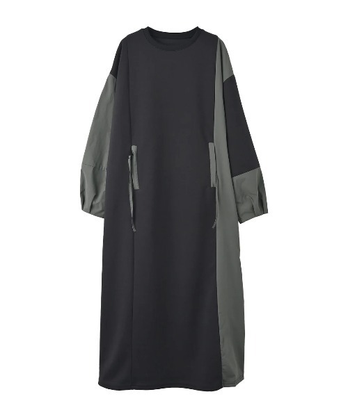 funda mine（ファンダマイン）の「[日本製]ダンボールコンビワンピース（ワンピース・レディース・ブラック/カーキ・02/01）」の17枚目の写真