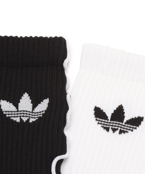 adidas(アディダス)の「adidas RUFFLE CREW SOCKS 2 PAIRS / アディダス ラフル クルー ソックス 2 ペアー(ソックス/靴下・レディース・ホワイト×ブラック・S)」の4枚目の写真