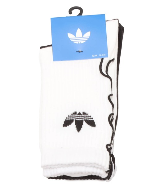 adidas(アディダス)の「adidas RUFFLE CREW SOCKS 2 PAIRS / アディダス ラフル クルー ソックス 2 ペアー(ソックス/靴下・レディース・ホワイト×ブラック・S)」の2枚目の写真