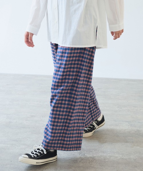 bulle de savon（ビュルデサボン）の「mini CHECK パンツ（その他パンツ・レディース・ブラック/ブルー・FREE）」の2枚目の写真