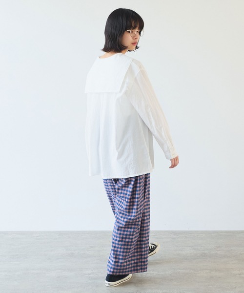 bulle de savon（ビュルデサボン）の「mini CHECK パンツ（その他パンツ・レディース・ブラック/ブルー・FREE）」の9枚目の写真